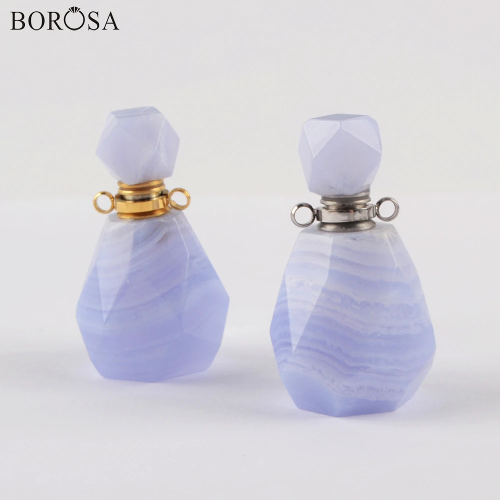 BOROSA синее кружевное ожерелье Агаты подвеска граненые драгоценные камни камень
