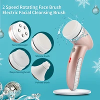 soft silicone electric facial cleansing brush face deep cleaning device rechargeable ipx7 waterproof skin massager pore remover