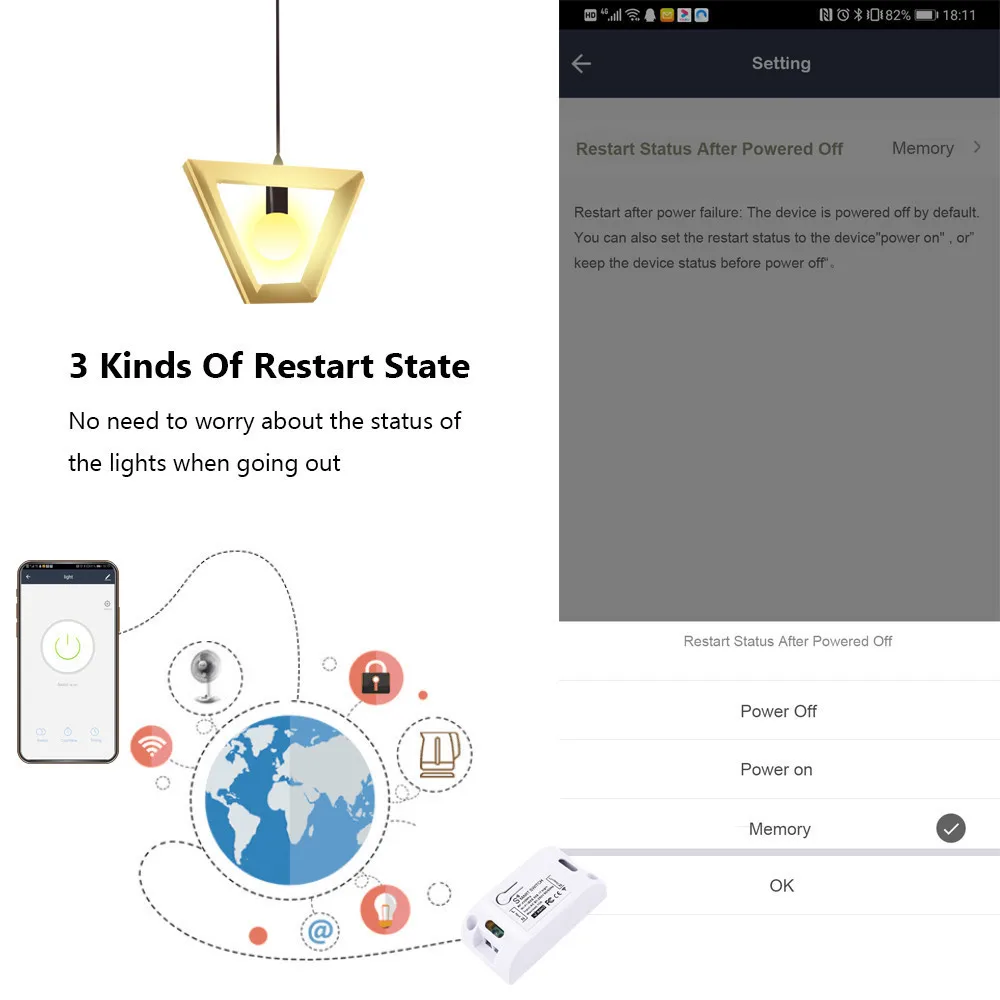 SMATRUL Tuya Smart Life APP WiFi кнопочный переключатель светильник RF 433 МГц настенный DIY релейный таймер модуль Google Home Amazon Alexa 110 220 В
