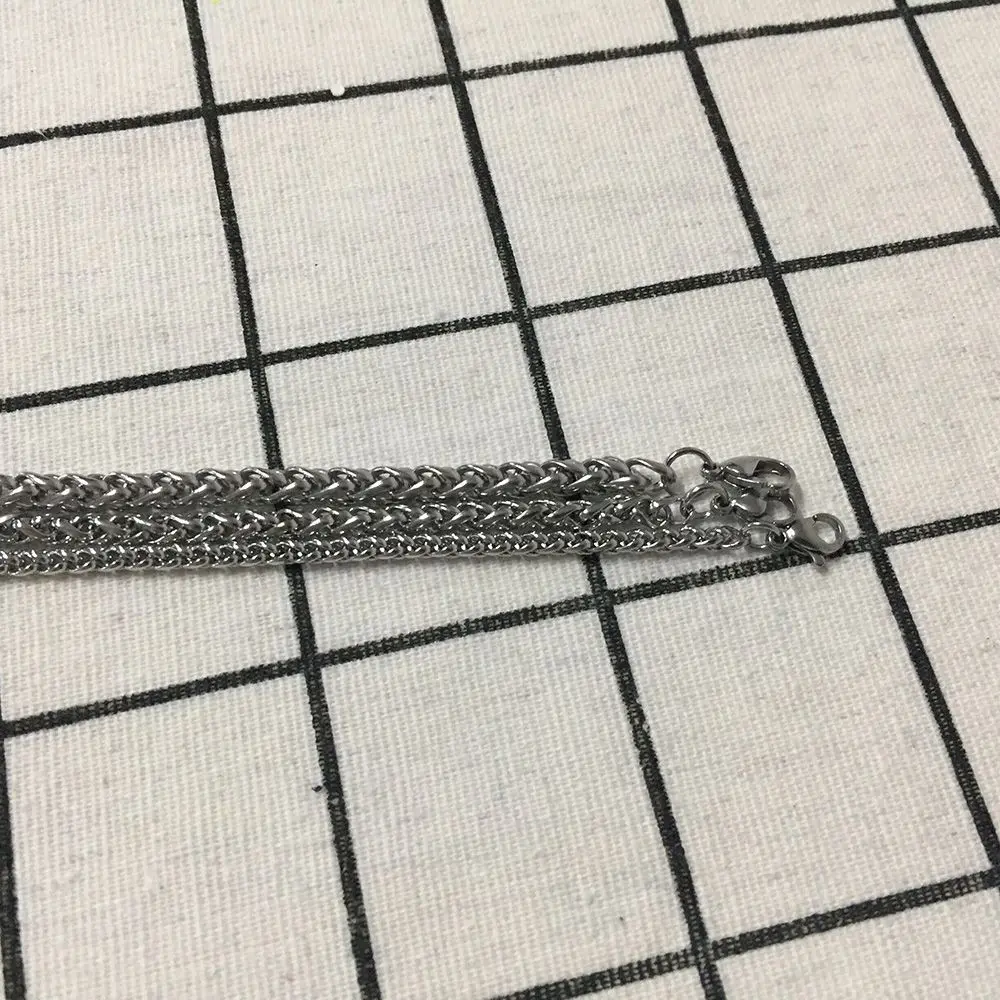 

3/4/5/6mm Men Necklace Stainless Steel Boys Jewelry Braided Link Wheat Chain Necklace Women Men Punk Rock Jewellery Gift