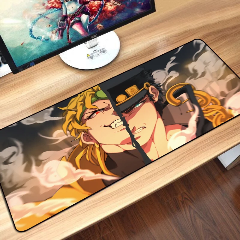 

80x30cm Gaming Mousepad Locking Edge Anime Computer Rubber Mouse Pad for JOJO Bizarre Adventure Large Cartoon Keyboard Desk Mat