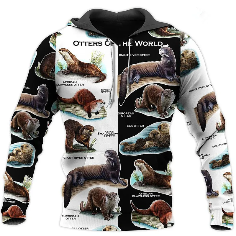 

Толстовка унисекс, с 3D принтом на молнии, Otters Of The World, Y115