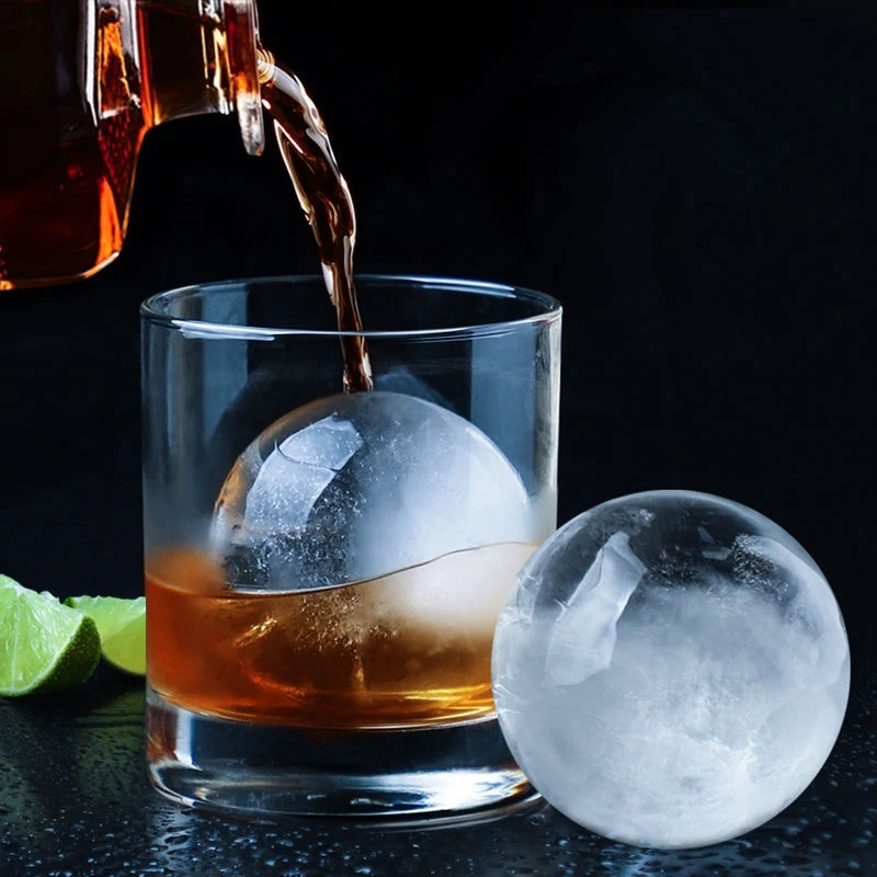 

1Pcs Sphere Round Large Ice Ball Maker Easy Release Silicone Ice Mold Stackable Slow Melting Ice Tray Whiskey Ice Hockey Tool