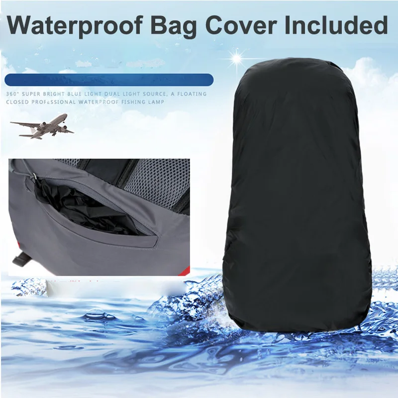 Рюкзак мужской женский большой водонепроницаемый с чехлом от дождя 60 л