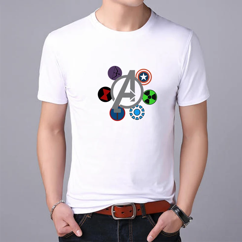 Showtly New Marvel Super Heroes Avenger Batman T-Shirt Men's Cotton Loose Casual Top Streetwear clothing | Мужская одежда
