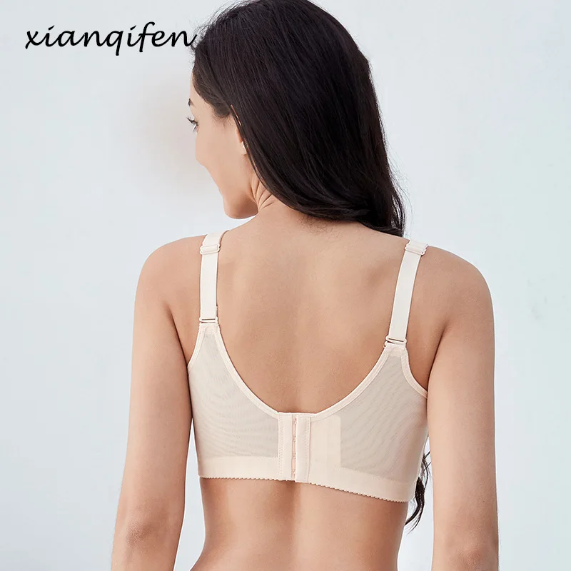 Xianqifen PLUS size thin underwear for women  bra Lace Top  Bralette section Seamless Push Up Bra Comfortable Sexy Lingerie BCD