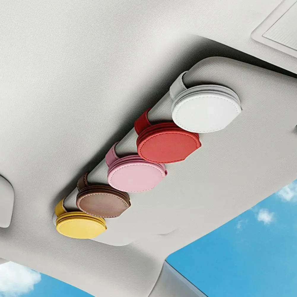 

Автомобильный зажим для очков Универсальный держатель для очков Чехол подставка для хранения кожаные аксессуары интерьер из ПУ зажим для о...