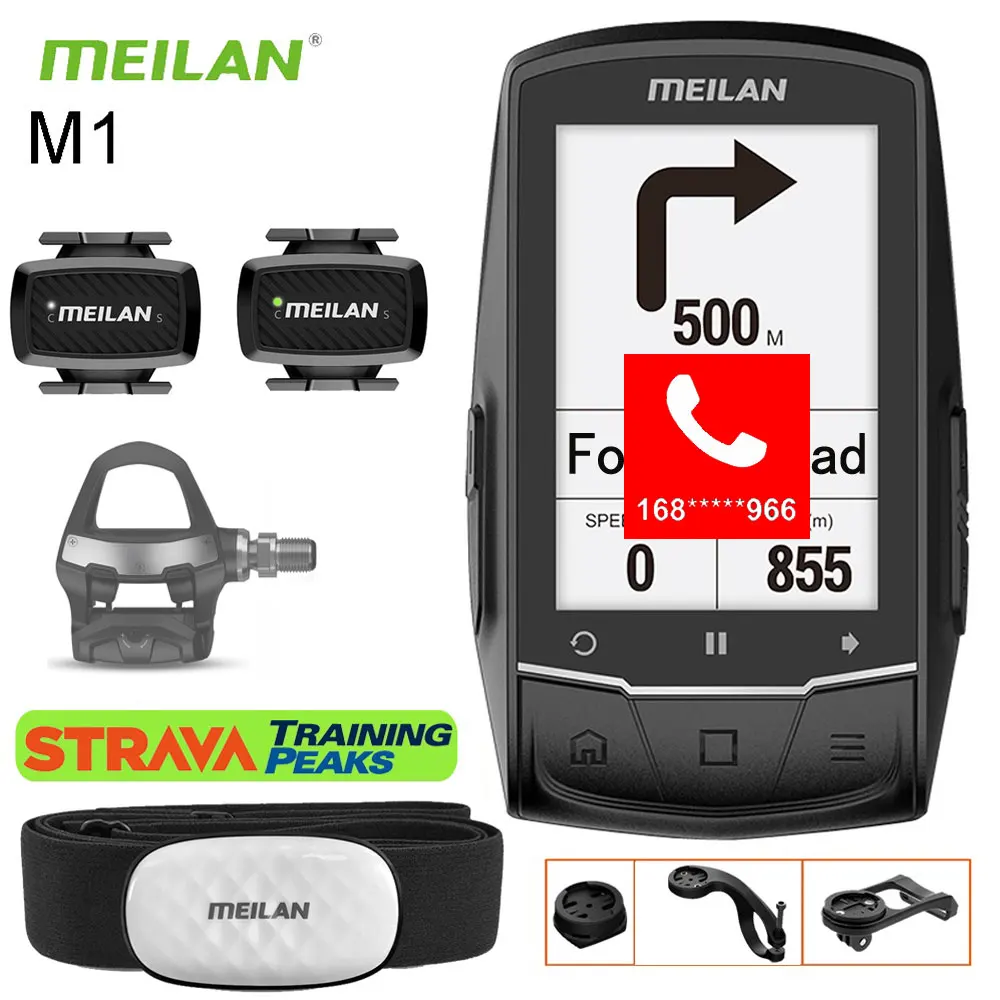 

Meilan M1/M2 GPS Bicycle Computer Wireless Speedometer Navigation Bike Odometer ANT+ Cadence Sensor Heart Rate Monitor