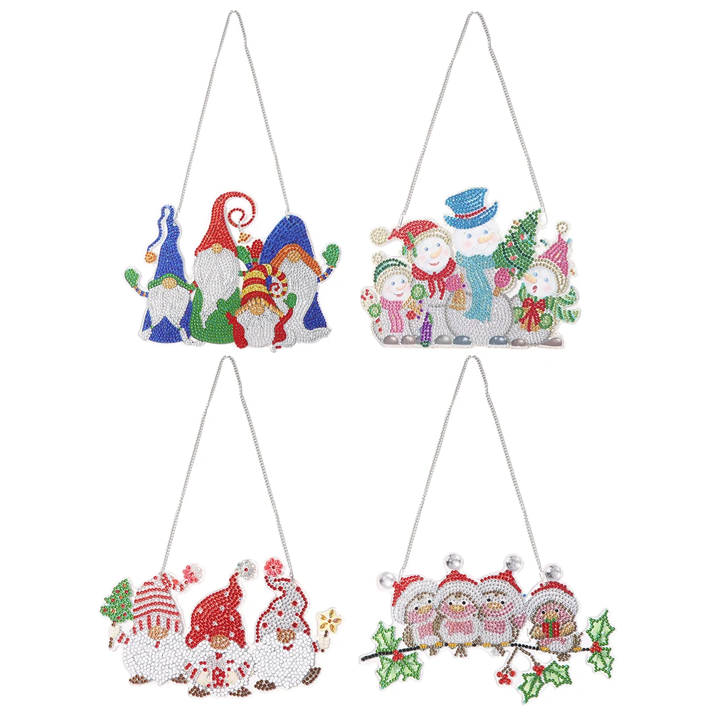 

Christmas DIY Applique Diamond Rhinestone Pendant Kit Crafts Wall Hanging Mosaic Art Door Xmas New Year Home Decoration Ornament