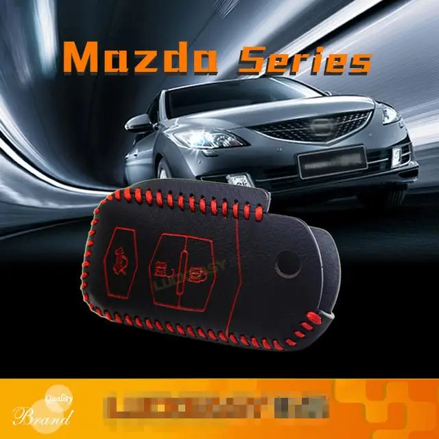 

Car Key Bag 2012-2020 Top Layer Leather key cover OEM For Mazda MX-5 X8 bag car key Case 3 button car accessories