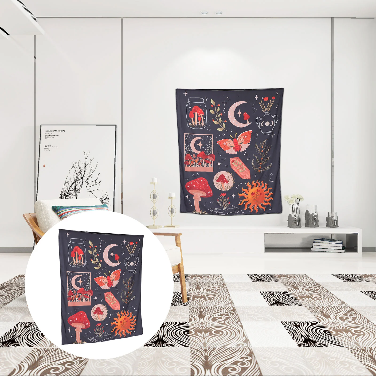 

1pc Exquisite Tapestry Pendant Indoor Wall Plant Pattern Tapestry Hanging Decor