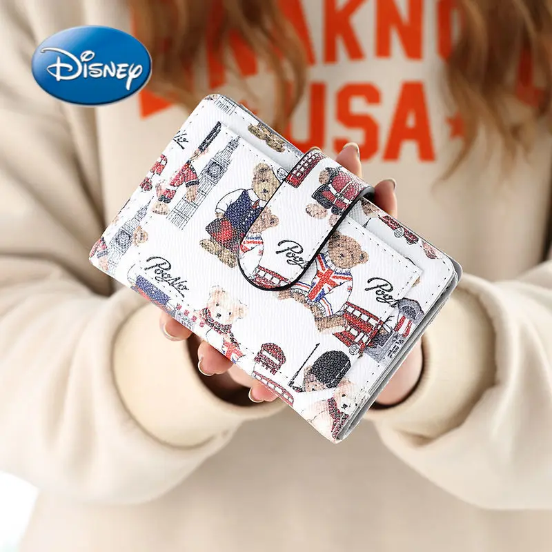 

Disney Pooh Cartoon Print Men's and Women's Short Wallet Fashion Clutch Multi-Card Slots Long Wallet Coin Purse Card Case