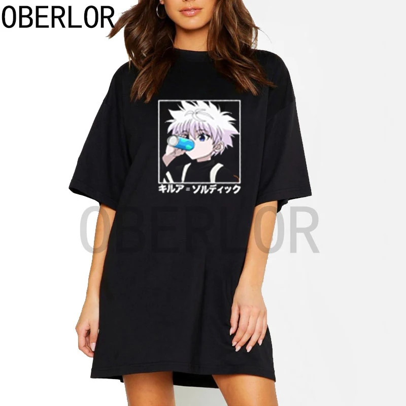 

Kawaii Hunter X Hunter Killua Funny New Brand T-Shirt Dress Women Summer Anime Short Sleeve Dresses 2021 Vestido De Mujer