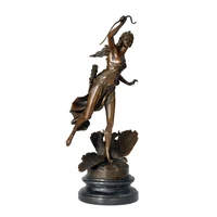 diana artemis hunting falcon statue bronze greek myth goddess sculpture upscale home decoration antique art large