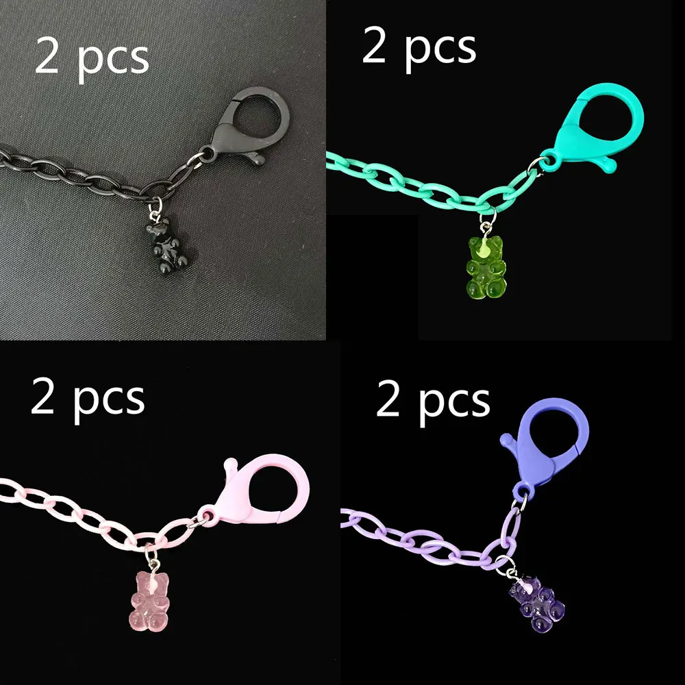 2 шт. регулируемый акриловый маска шнурки с медведем для хранения наружных