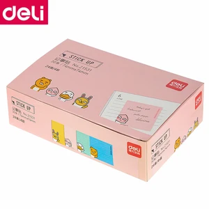 24 упак.лот, оптовая продажа, Deli 21531, Стикеры для записей, стикеры для записей, 74x74 мм, Мультяшные милые стикеры в Корейском стиле