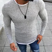 mens t shirt winter basic solid color o neck long sleeve knitted pullover slim thin sweater plus size black red spring autumn