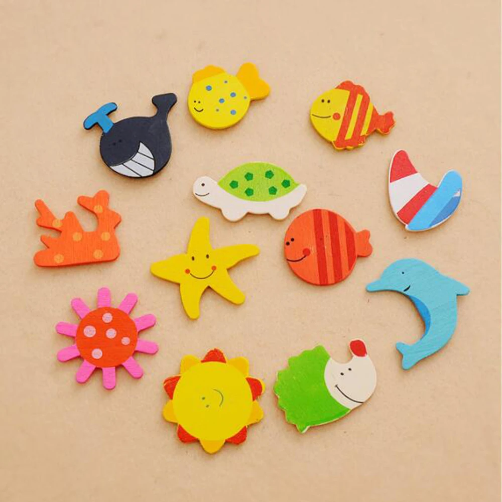 1 Набор деревянные магниты на холодильник наклейки Мультяшные алфавитные цифры