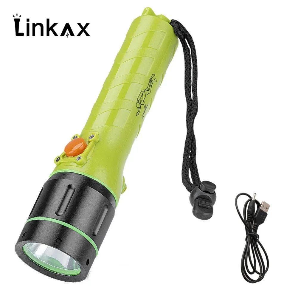 Профессиональный алюминиевый Дайвинг фонарик светодиодный подводный