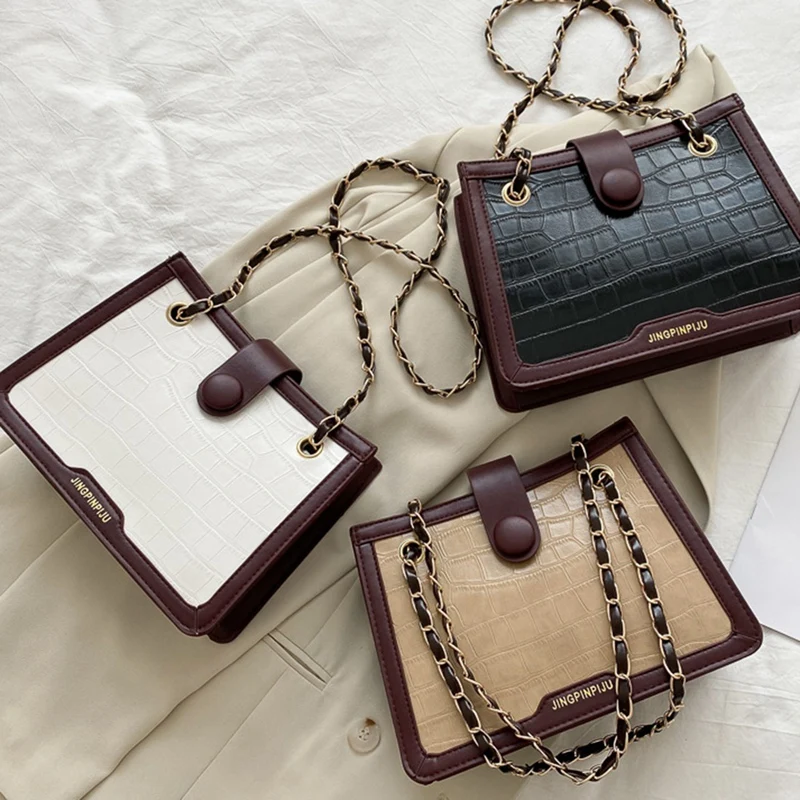 

ASDS-Fashion Crocodile Pattern Women's High Quality Shoulder Messenger Bag Luxury Retro Chain Leisure Travel Handbag