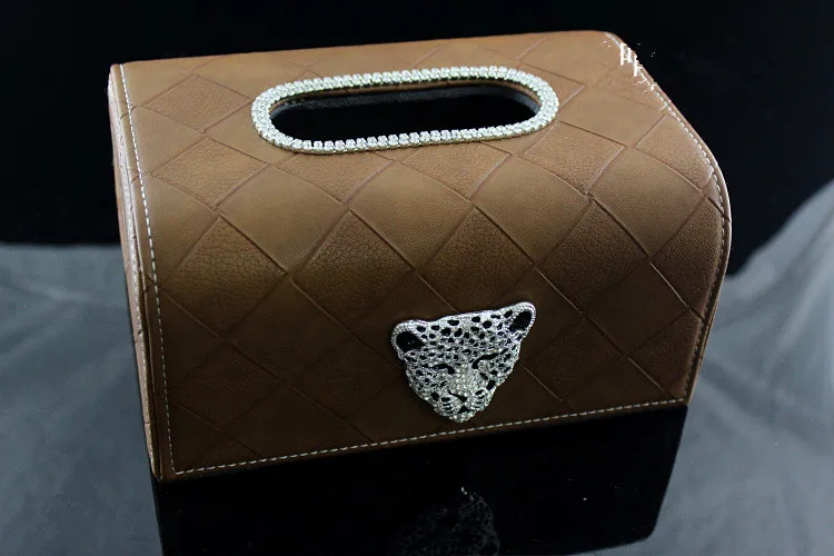 Высококачественный чехол из натуральной кожи для салфеток в автомобиле крутой с