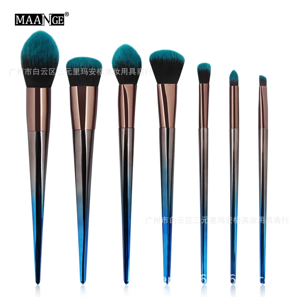 Hot Selling 7 Diamond Handle Makeup Brush Set Gradient Beauty Tool Face Eye Brush Cosmetic Gift Set For Women