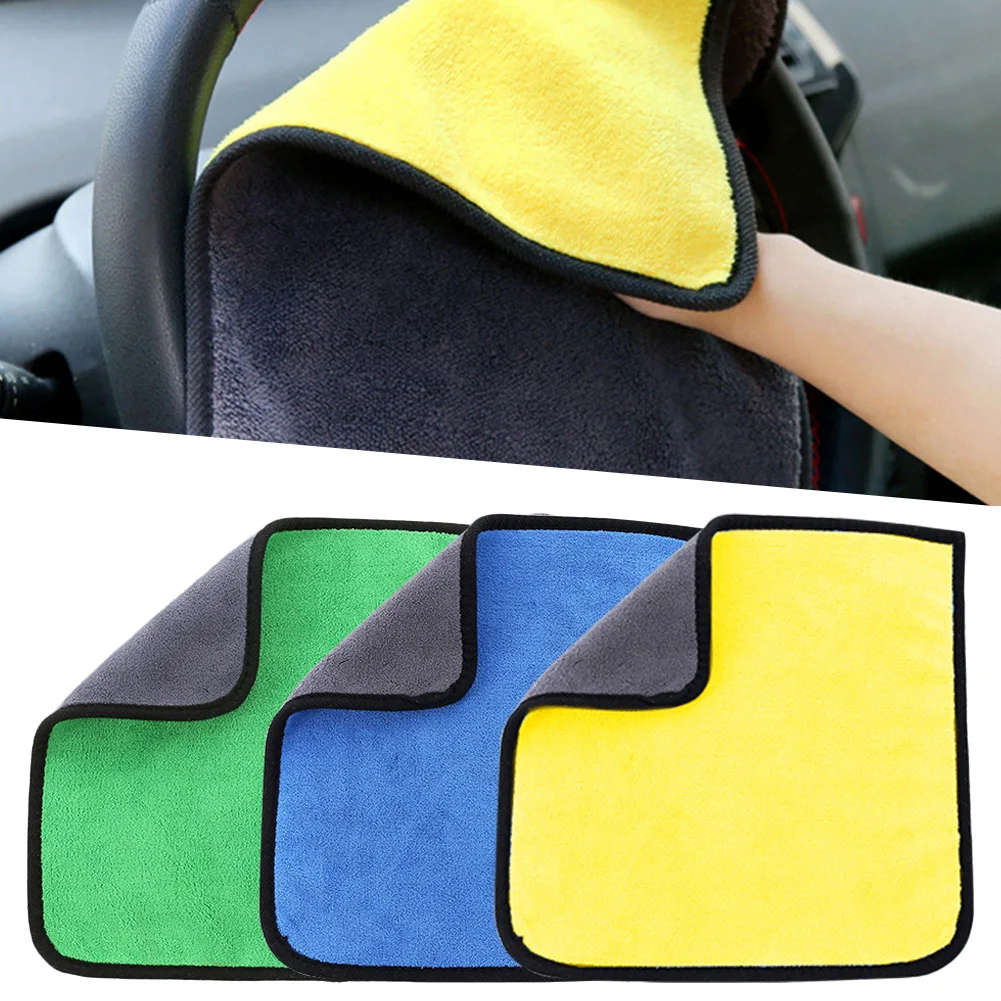 

30x30cm Soft Car Cleaning Towels Microfiber Fast-Drying Towels Super Absorbent Car Wash Cloths Scratch Free Car Care Detailing