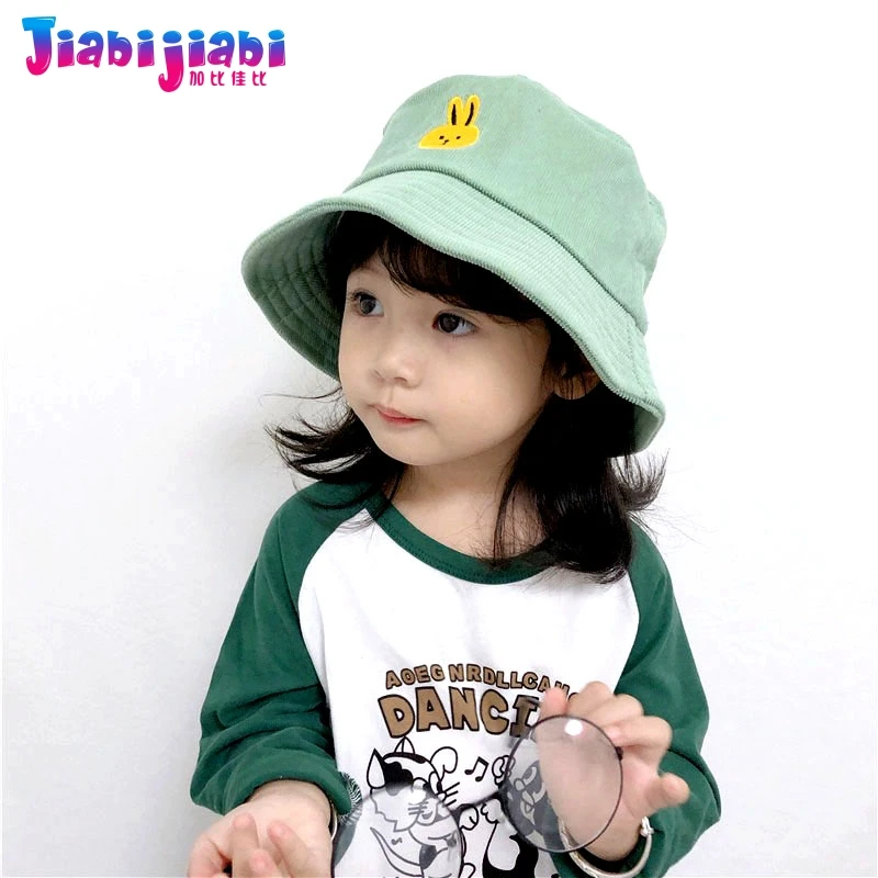 Детская Панама сезон весна-осень Вельветовая шляпа с рисунком кролика для