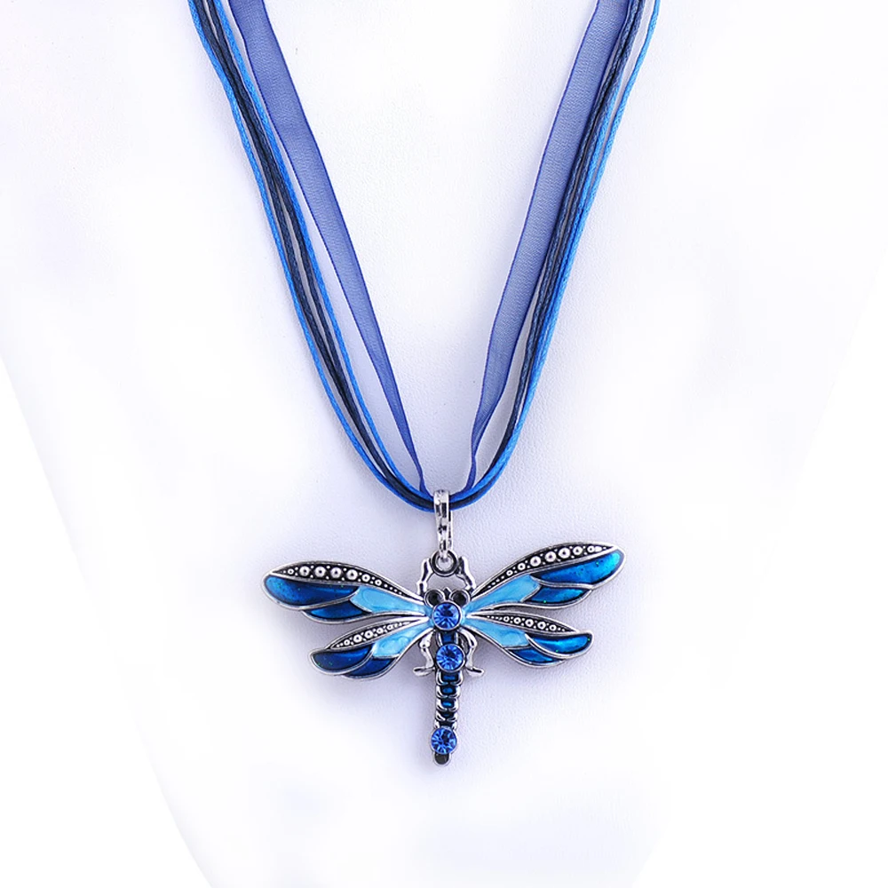 CdyBox Женский Кристалл Стрекозы Кулон Длинный свитер цепь Красочные Творческие