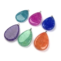 natural stone pendant water drop shape mix color agates exquisite charms for jewelry making diy bracelet necklace accessories