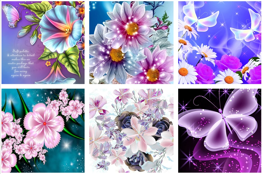 

5D DIY Diamond Painting Flower Cross Stitch Kits Mosaic Diamond Embroidery Rose Full Round Drill Home Wall Decor Christmas Gifts