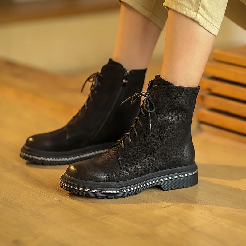 Женские ботинки со шнуровкой Mordoan коричневые ботинки-мартинсы из натуральной