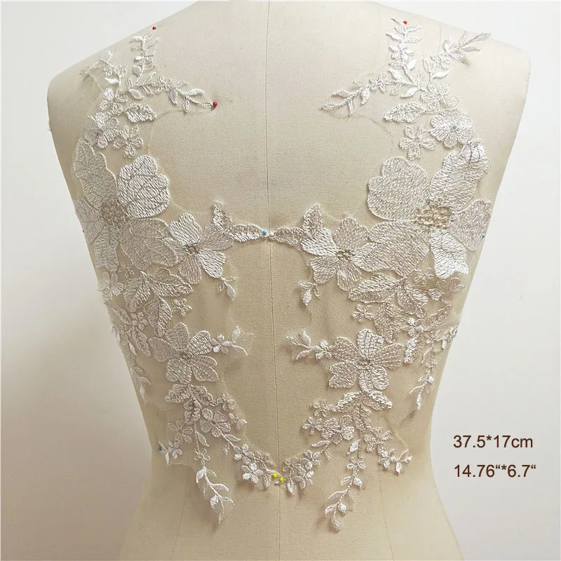 

DIY flower lace applique for wedding dresses large floral lace patches for clothing decorative parches ropa
