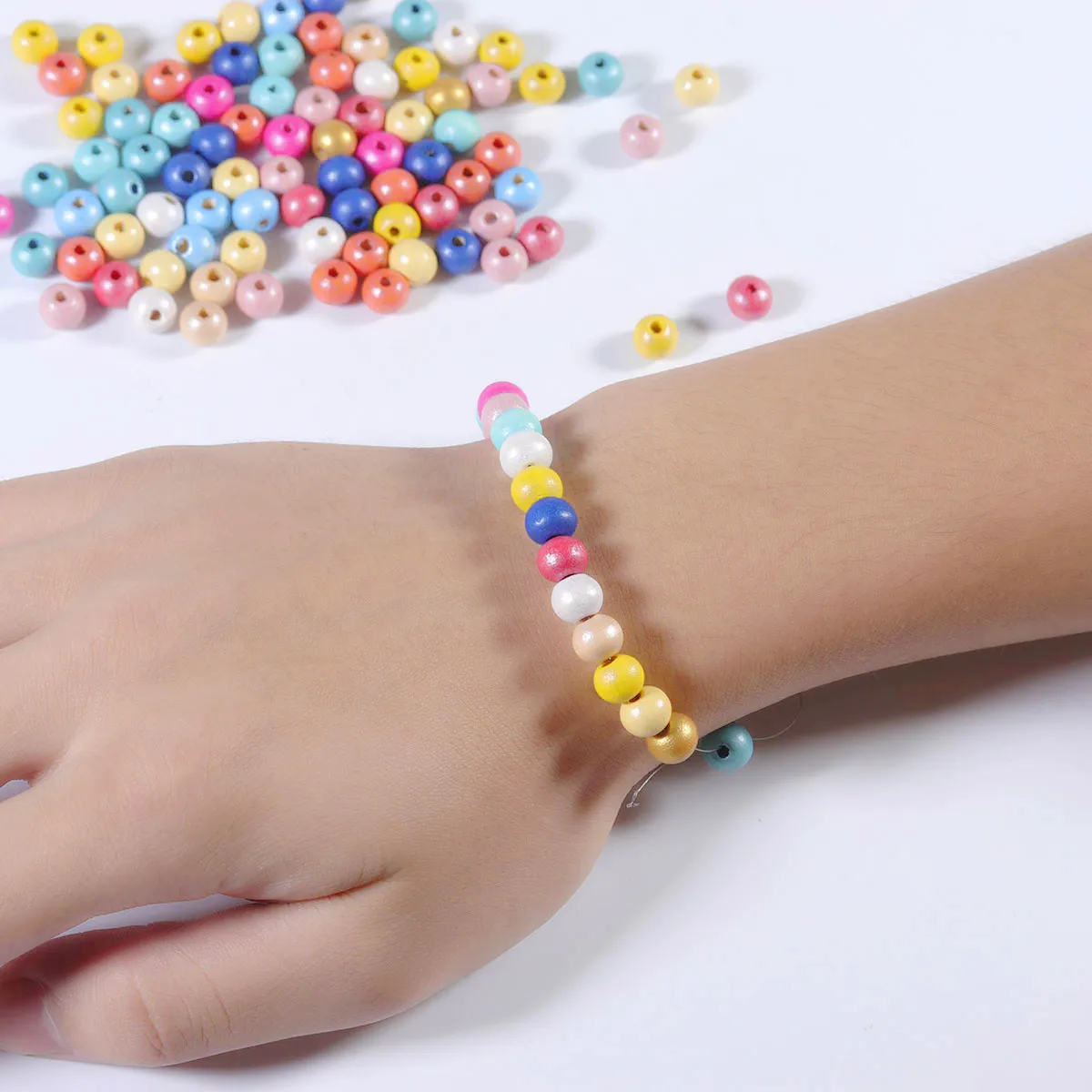 В переменного тока 50 100 шт. бусины из натурального дерева круглый натуральный