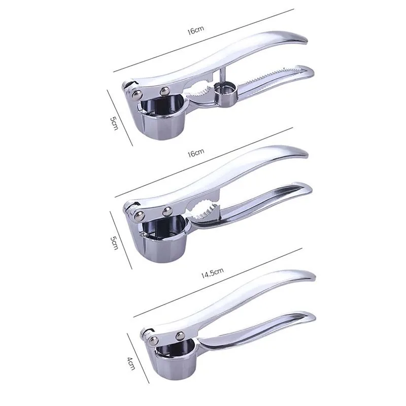 

Metal Multifunction Garlic Press Crusher Kitchen Cooking Ginger Squeezer Masher Handheld Ginger Mincer Tools 3 Size