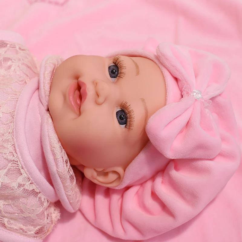 45 см кукла для новорожденных с улыбающимся лицом без функции куклы ковром платье