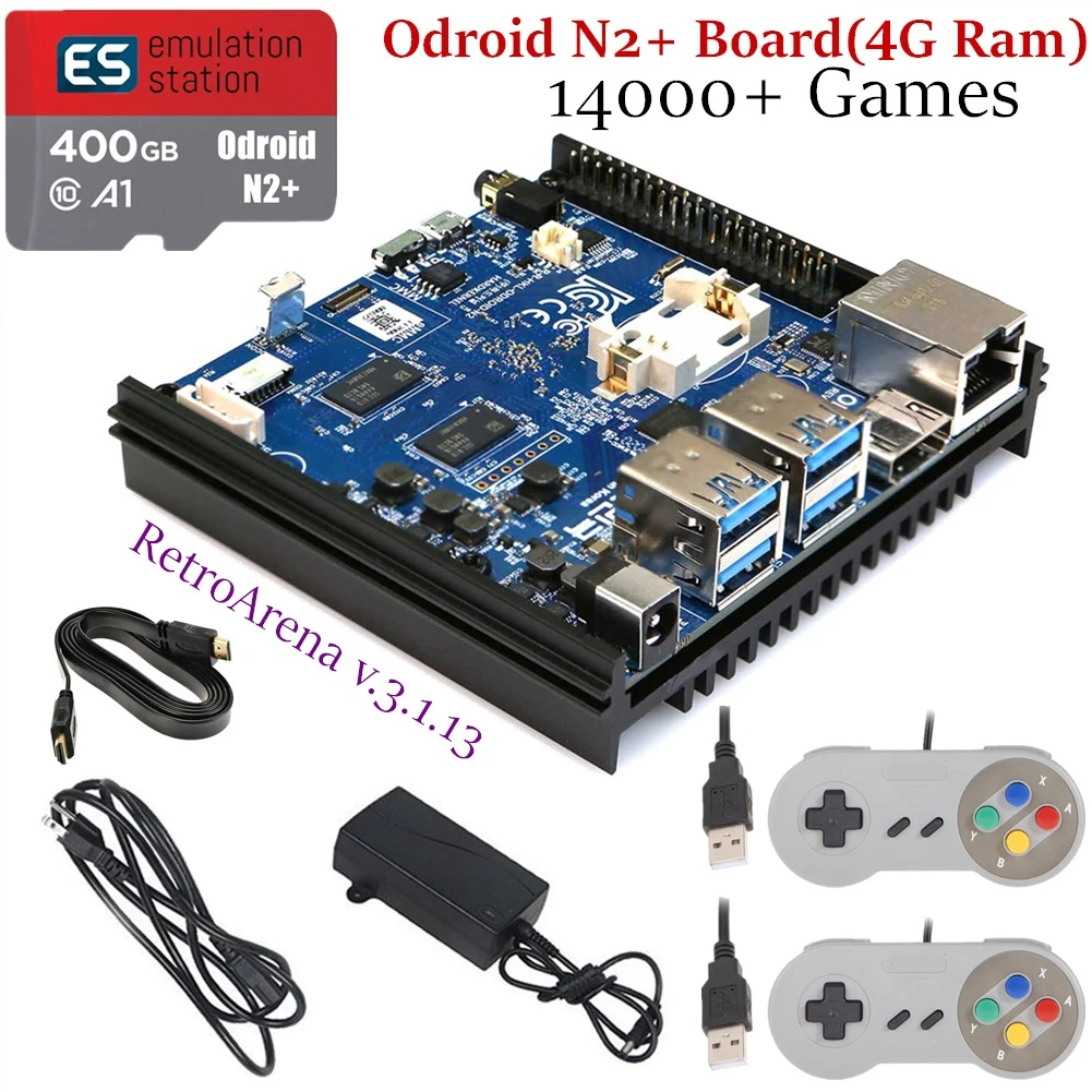 Odroid N2 +(4G Ram) 400G RetroArena/ES полный набор аркадных игр сделай сам штекер и играй 14000 +