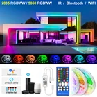 Светодиодная лента RGBWW 2835 5050 RGB, светодиодные лампы для комнаты, Bluetooth, Wi-Fi, Alexa, водонепроницаемая гибкая лента теплого белого света, Диодная