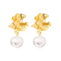 varole natural pearls stud earrings for women gold color piercing earings fashion jewelry gift kolczyki