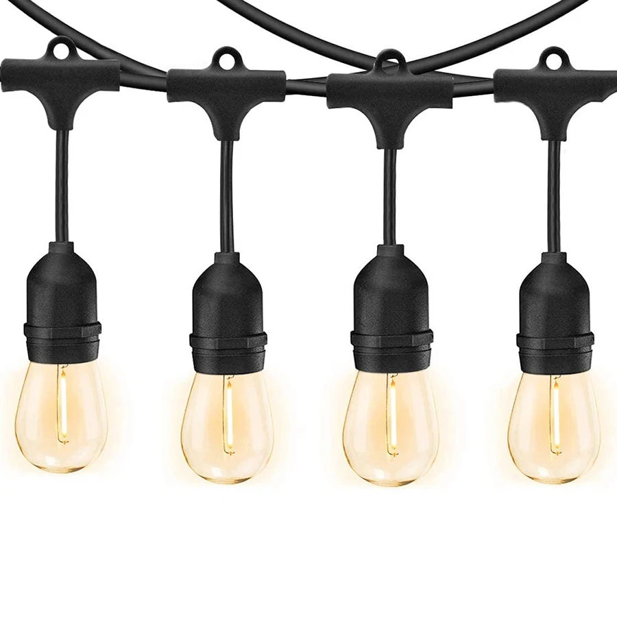 

S14 Commercial Grade LED String Light With 5/10/15PCS Edison Bulbs E27 Waterproof for Outdoor Street Backyard Patio Cafe Bistro