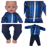 2021 leisure suit doll clothes fit for 43cm born baby doll clothes reborn doll accessories