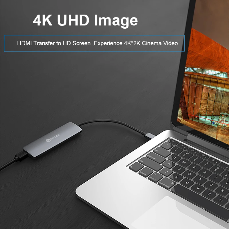 Biaze USB C концентратор type C к Мульти USB 3,0 концентратор HDMI адаптер с SD/TF кард-ридер для MacBook Pro huawei P30/P20 разветвитель usb-хаб