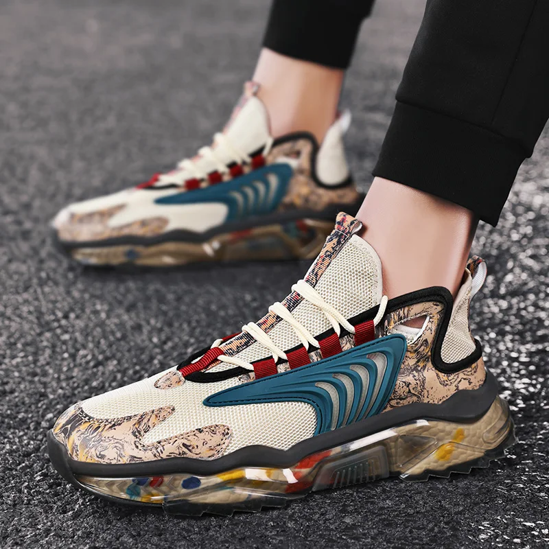 

New Trend Mens Casual Shoes Popcorn Sneakers Male Light Trainer Mesh Breathable Shoes Fashion Loafers Running Shoes For Men