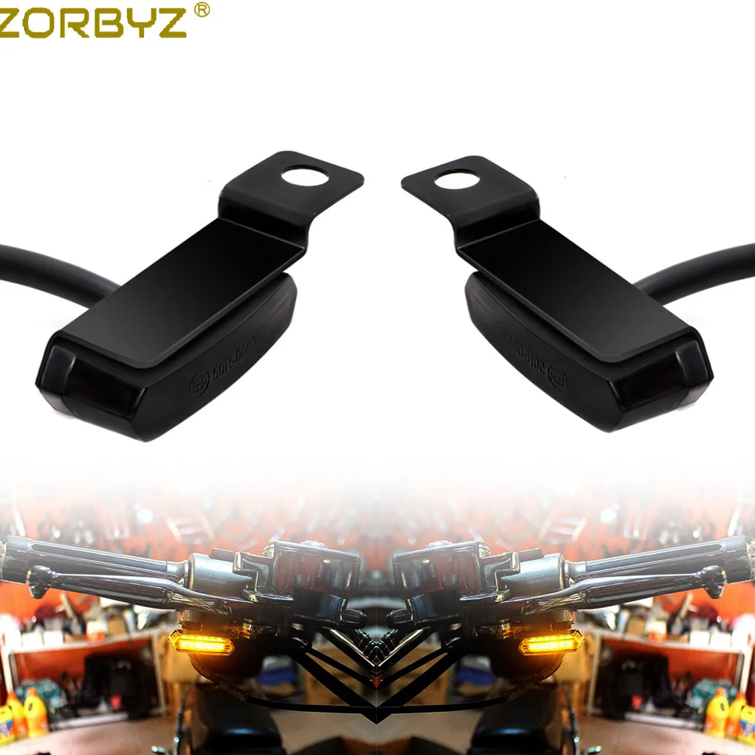 ZORBYZ мотоциклетный черный 12 В Мини светодиодный индикатор поворота потоковой