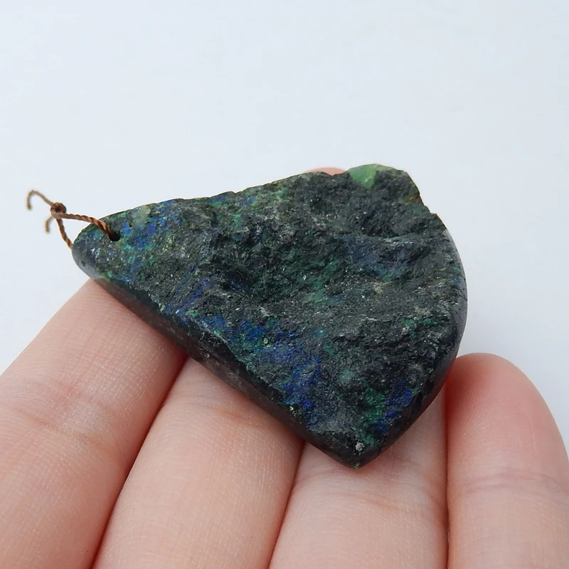 

Natural Stone Triangle Chrysocolla Fashion Necklace Pendant,44x44x8mm,22.1g semiprecious stone pendant fine jewerly