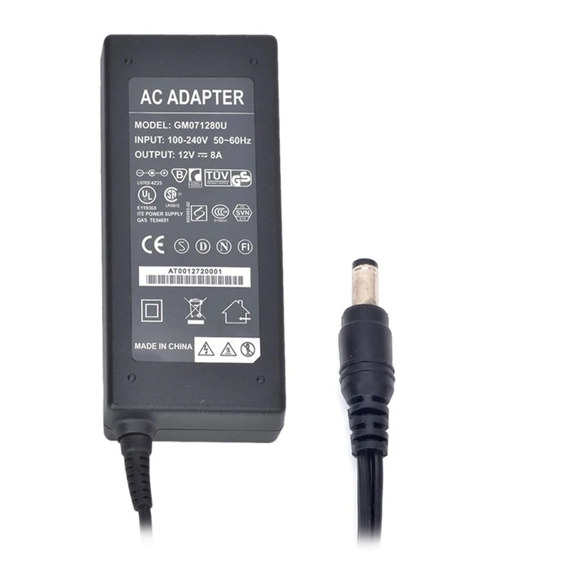 96W 12V 8A 3-контактный Источник питания переменного тока 5 5x2 1mm DC адаптер для
