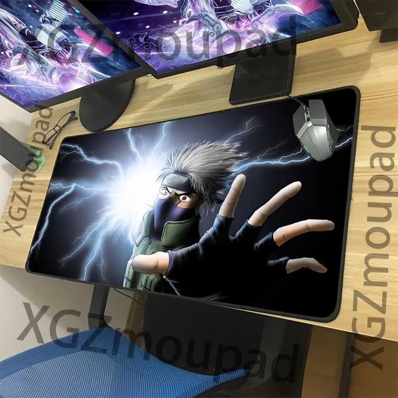 XGZ Наруто Саске очень большой коврик для мыши черный изысканный замок края компьютерная клавиатура стол коврик резиновый нескользящий 900x400/600x300