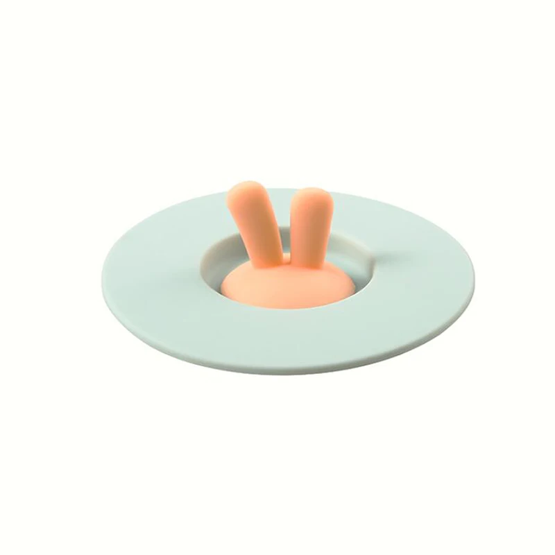 

Cute Rabbits Silicone Cup Cover Leakproof Tea Coffee Sealed Lids Caps Reusable Seal Suction Airtight Cup Cap