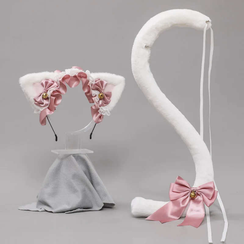 

Handmade Cute Furry Plush Headband Beast Anubis Wolf Cat Dog Ears Black White Hair Hoop Headwear for Cosplay Costume Accessories