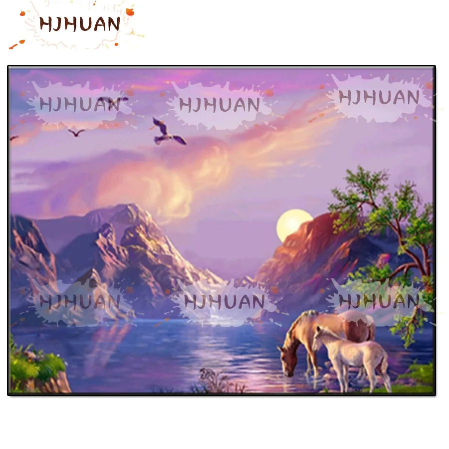 

Набор для алмазной вышивки 5D Diy Sunset, натуральная зеркальная квадратная/круглая мозаика, высокое качество, изделия ручной работы